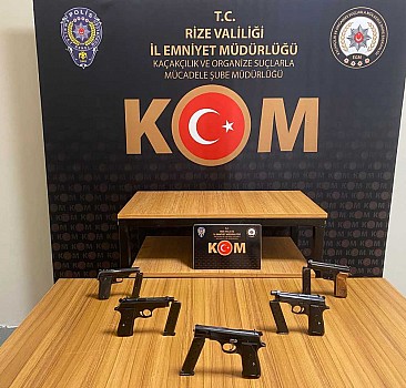 Rize'de el yapımı ruhsatsız silahlarla yakalanan 2 şüpheli tutuklandı