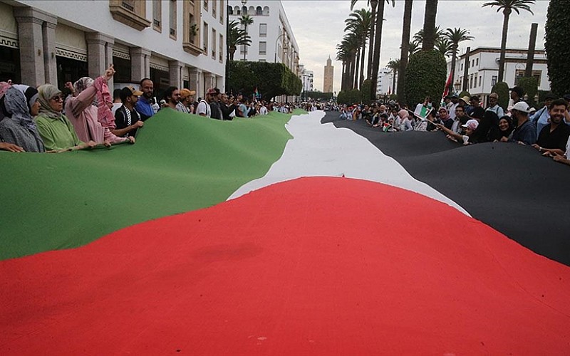 Fas'ta 52 kentte Gazze'ye destek gösterisi düzenlendi