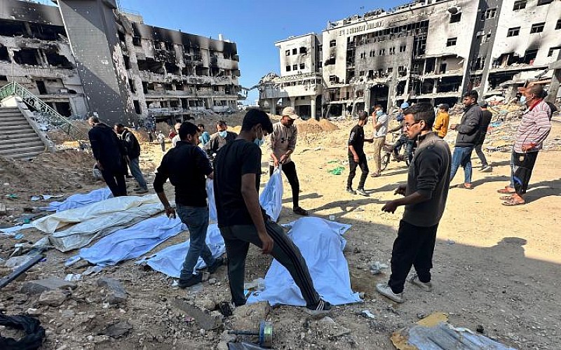 Gazze'deki Nasır Hastanesi'nde bulunan toplu mezardan 190 ceset çıkarıldı