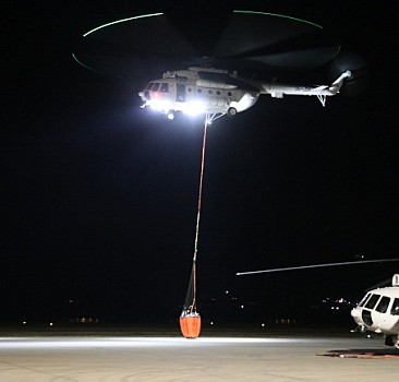 Gece görüşüne sahip helikopterlerle yangınlara kesintisiz müdahale