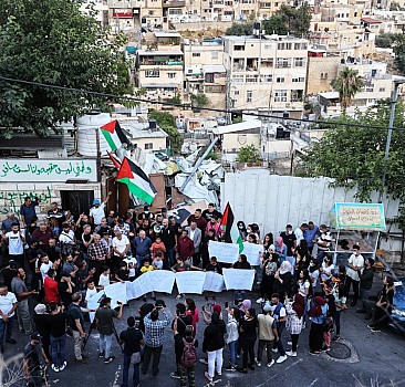 Filistinliler, İsrail'in Doğu Kudüs'teki yıkım planını protesto etti