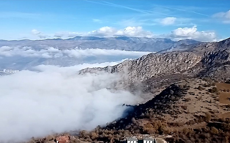 Amasya'yı kaplayan sis güzel görüntü oluşturdu