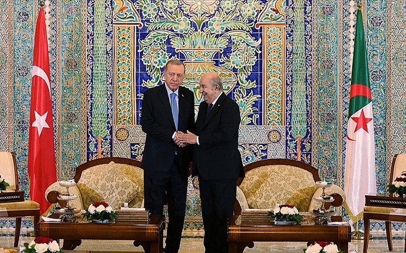Cezayir'de Başkan Erdoğan'a karşılama töreni