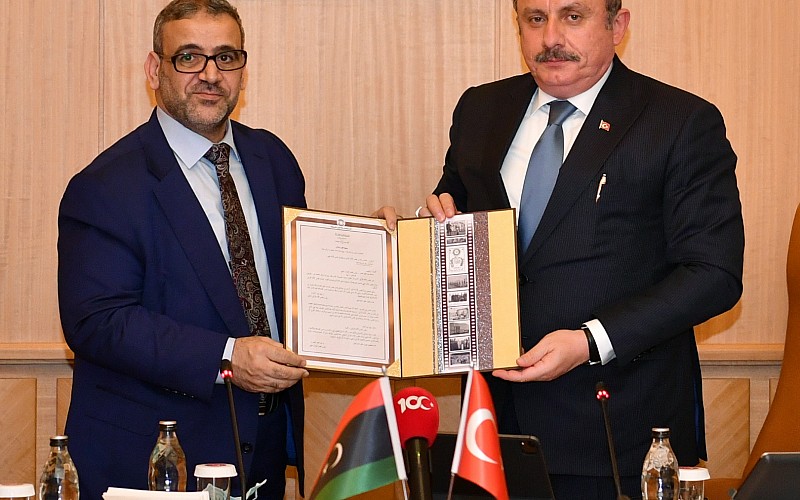 TBMM Başkanı Mustafa Şentop, Libya Yüksek Devlet Konseyi Başkanı Halid el-Mişri'yi kabul etti: