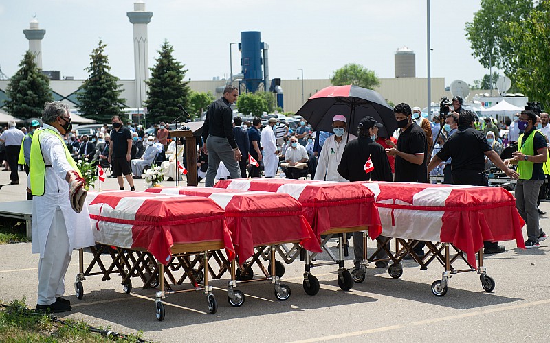 Kanada'nın London kentinde katledilen Müslüman aile için cenaze töreni düzenlendi