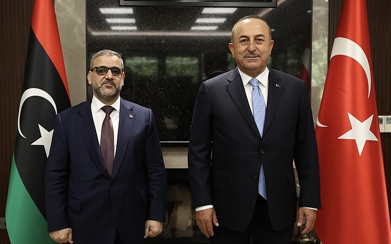 Dışişleri Bakanı Çavuşoğlu, Libya Yüksek Devlet Konseyi Başkanı Meşri ile görüştü
