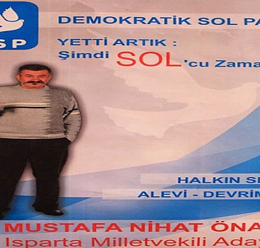 DSP'li adaydan rakı kadehli seçim afişi