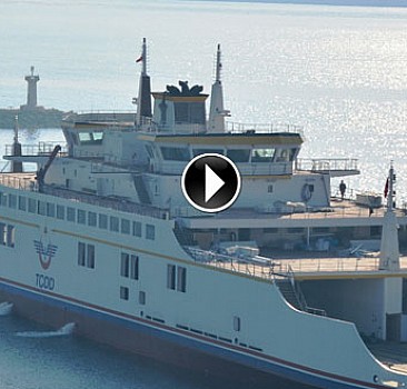 Türkiye’nin en büyük feribotu ilk deneme seferine çıktı