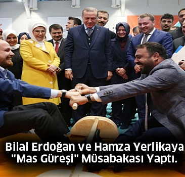 Bilal Erdoğan ve Hamza Yerlikaya 'Mas Güreşi' Müsabakası Yaptı.