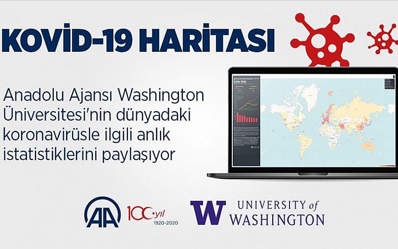 Anadolu Ajansından interaktif yeni tip koronavirüs haritası